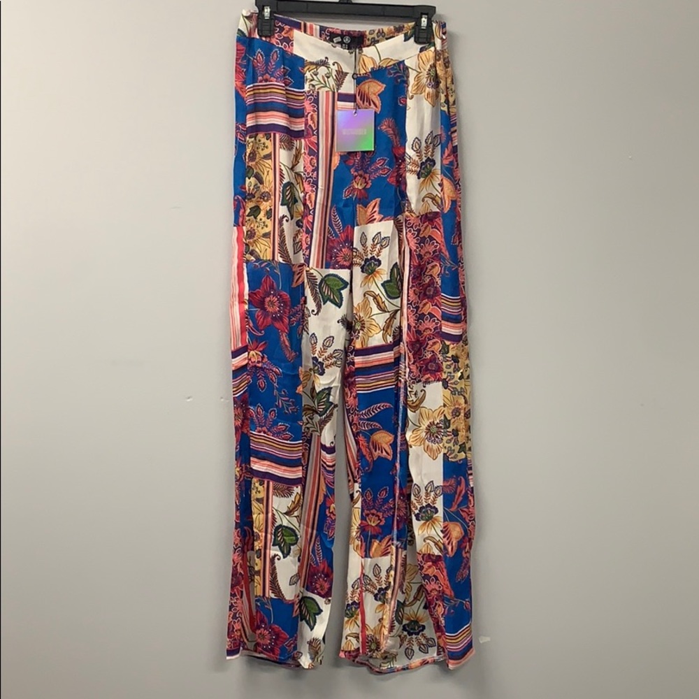 Missguided Split Leg Floral Trouser